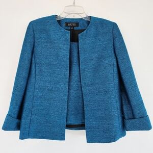 2pc Kasper Women's Blue Jacket and Top Size 12